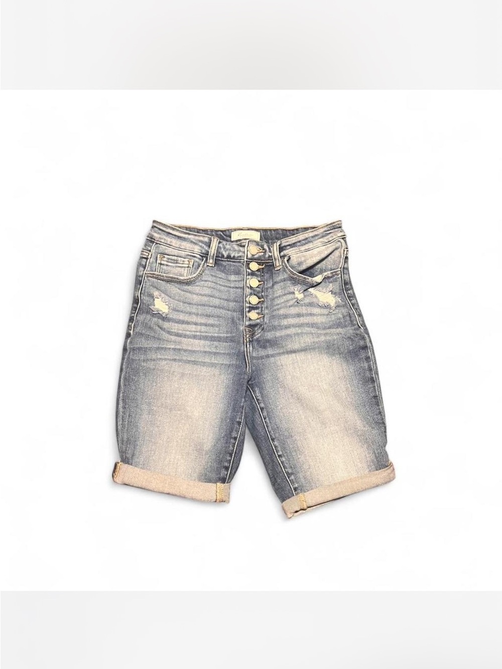 Kancan High Waist Distressed Jorts
